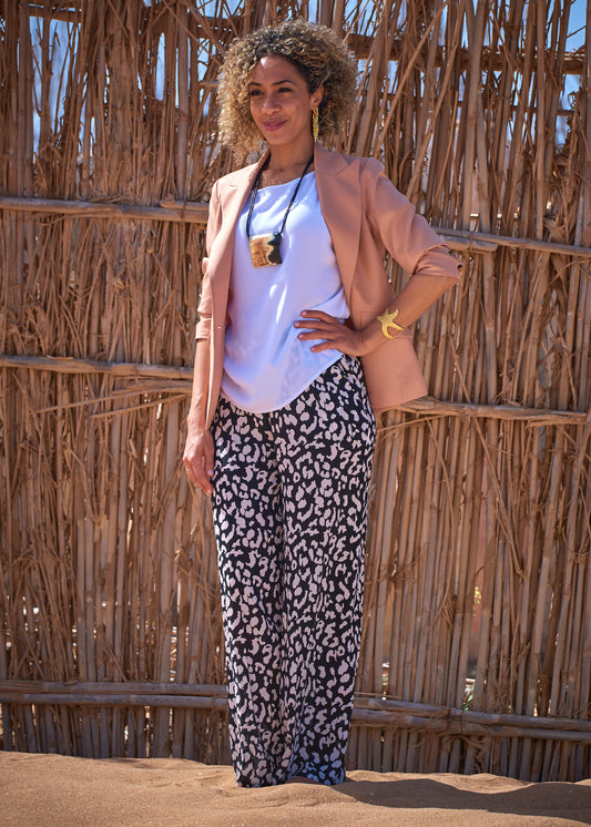 Wide Leg Printed Trouser