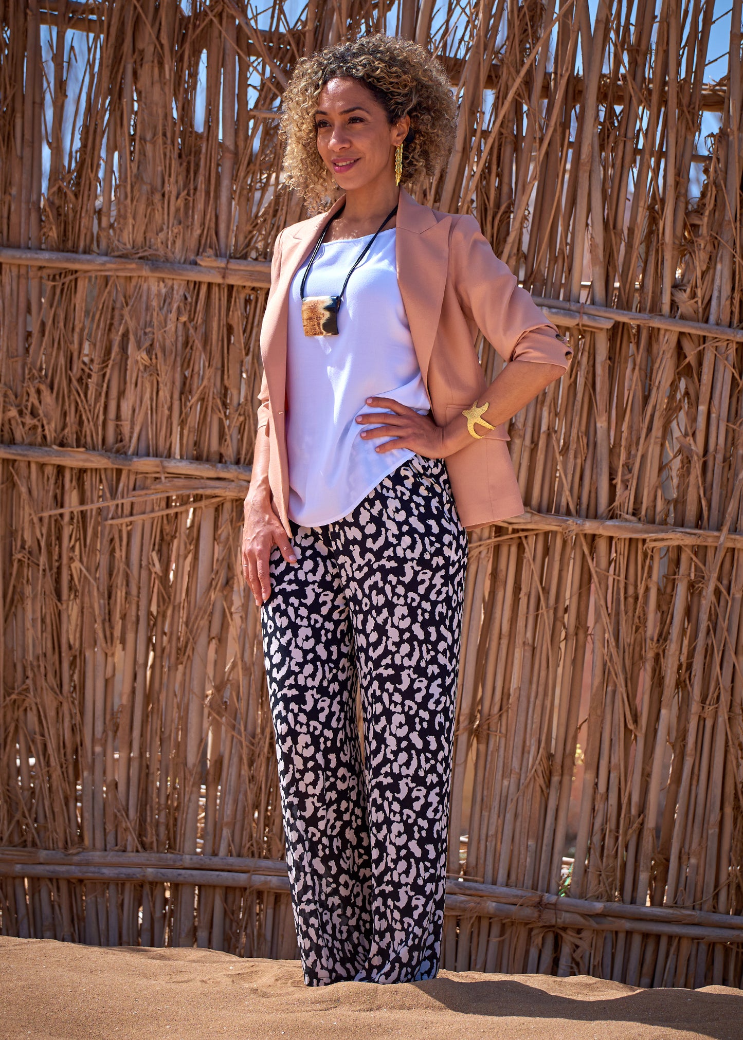 Wide Leg Printed Trouser